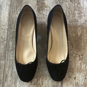 J. Crew Black Mary Jane Pump with Bow Detail